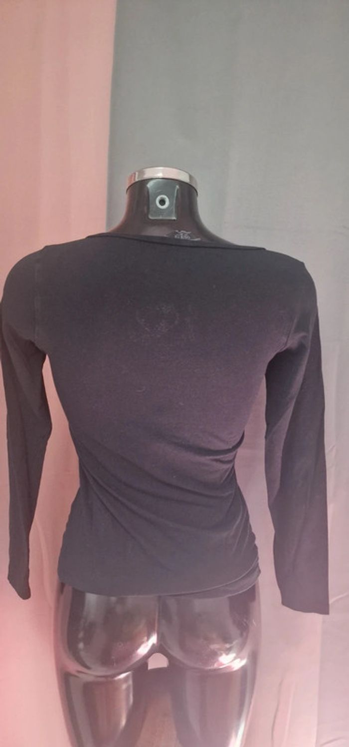 Tee shirt manche longue noir col rond - photo numéro 3