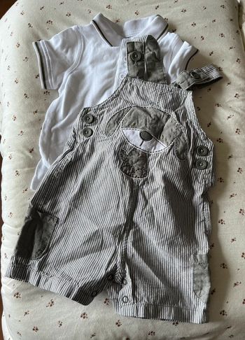 Ensemble salopette short polo 6 mois