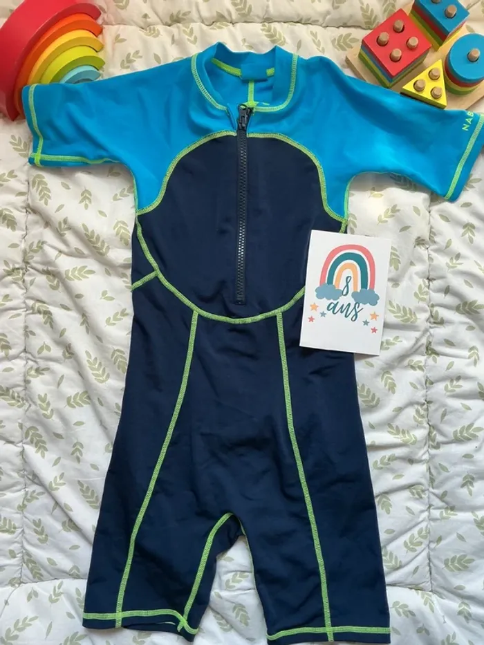 combinaison anti uv bleu et bleu marine 8 ans nabaiji - photo numéro 2