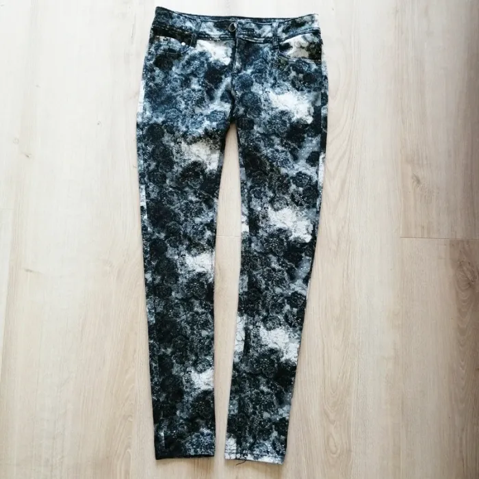 Elegant's Deluxe Vintage Jeans pantalon Femme Halloween Noir Blanc Exclusive Collection (Taille M) - photo numéro 5