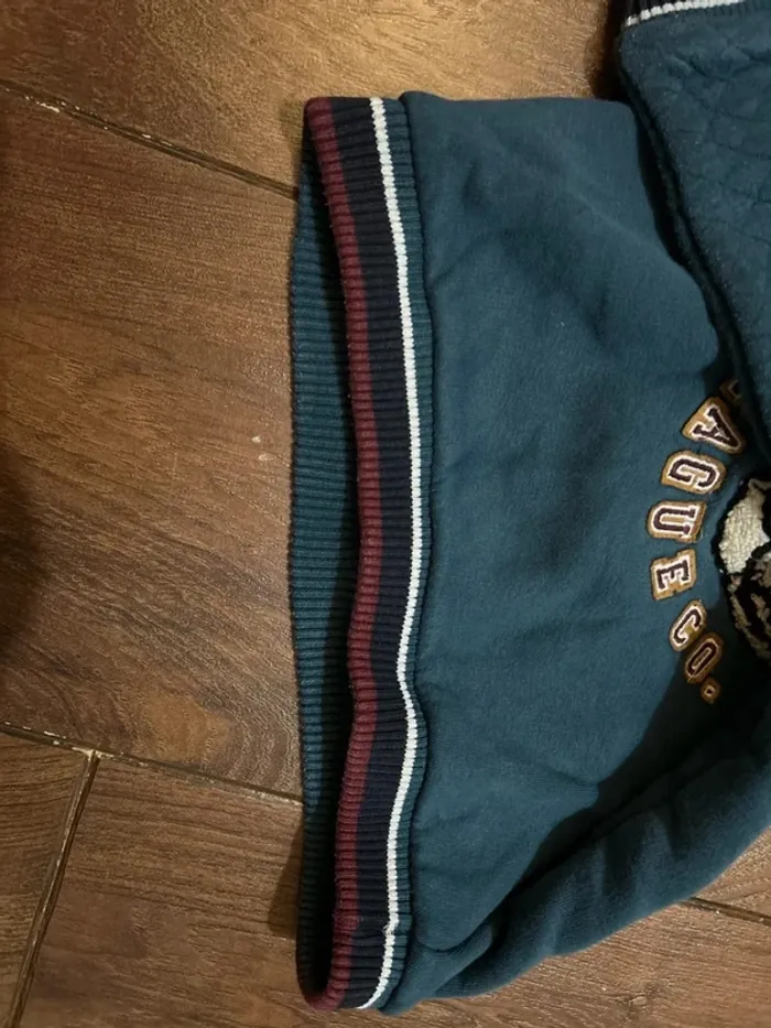 Sweat Pull à capuche garçon bleu canard motif rugby tigre sergent major taille 3 ans 98 cm - photo numéro 8