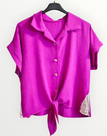 Magnifique Haut fushia femme avec lien a renouer