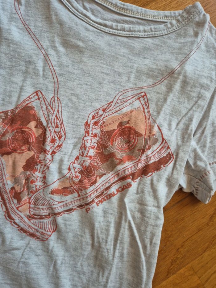 Pataugas tee-shirt gris chiné taille 4 ans - photo numéro 2