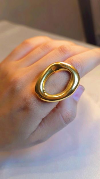 Bague Dorée Design Organique taille (8)