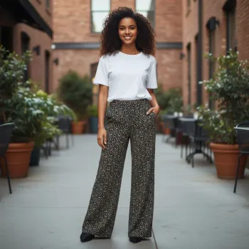 Pantalon fluide à motifs taille haute taille 38

Coloris noir avec motifs beige