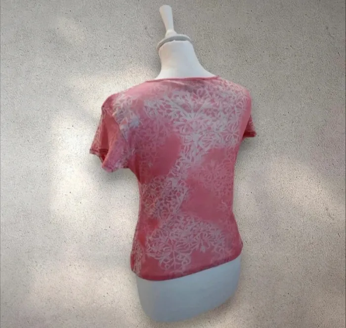 Top manches courtes en tulle imprimé taille S - photo numéro 3