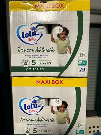 2  cartons de couche lotus t 5