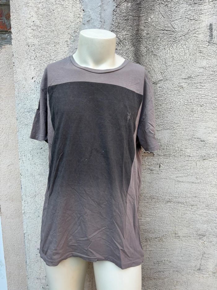 Tee-shirt AllSaints Homme XL – Bicolore taupe  & Noir, Logo Brodé - photo numéro 7