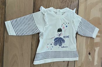 Haut manches longues fille 3 mois – Orchestra – Rayé avec fée