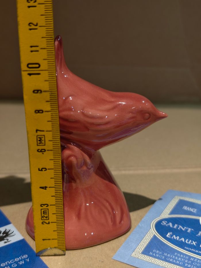 Oiseau rouge Saint Jean l'Aigle émaux de Longwy - photo numéro 5