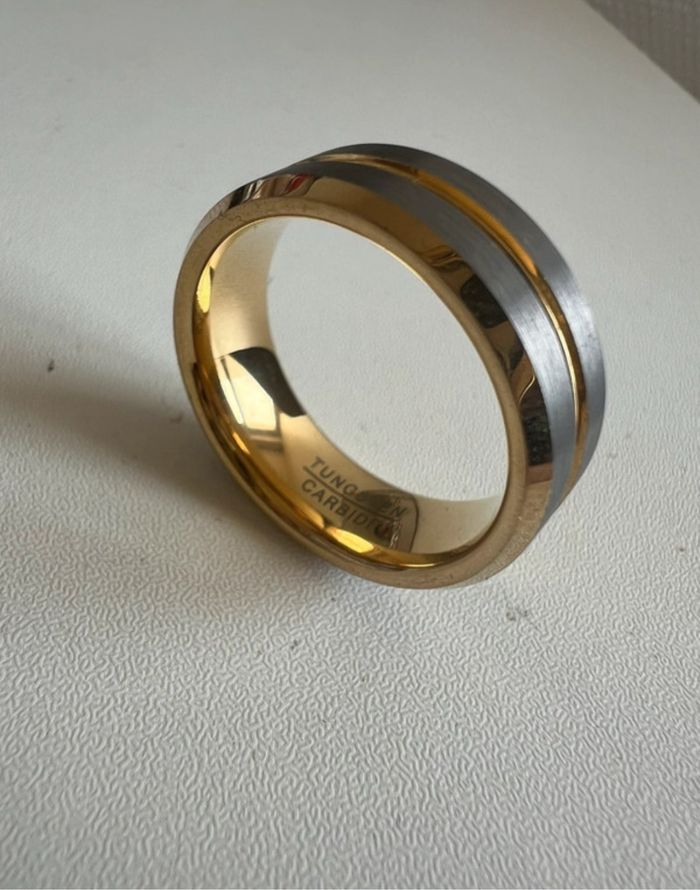 Bague en tungstène homme doré or jaune argenté gris bijoux argent homme doré or 17.8g - photo numéro 4