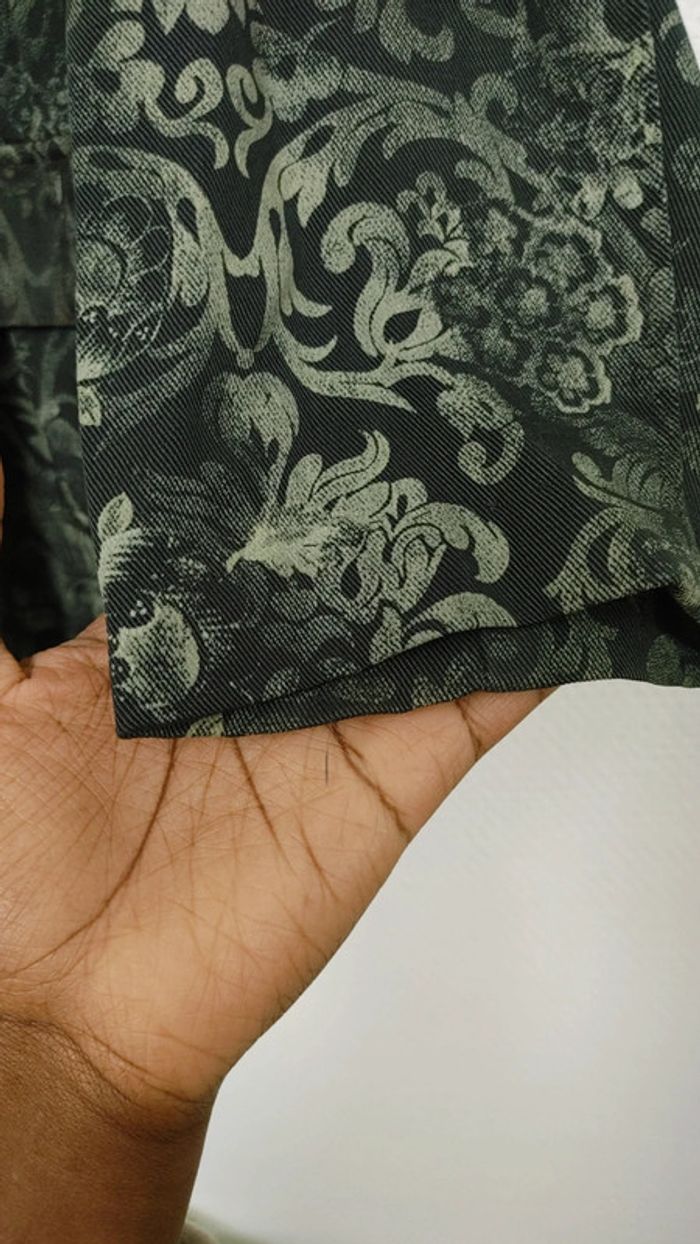 Belle chemise épaisse vintage motif floral feuille couleur vert de la marque Canda - photo numéro 5