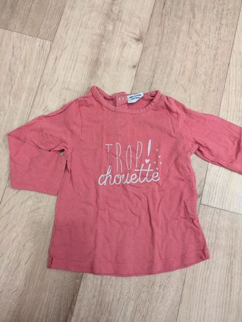 Tee-shirt manches longues rose TAO 18 Mois
