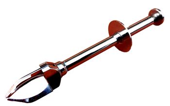 Années 1960  Pince " crabe " à glace / sucre   Inox   Bouton poussoir / 3 griffes