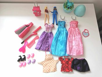 Lot accessoires et mini figurines Barbie , très bon état