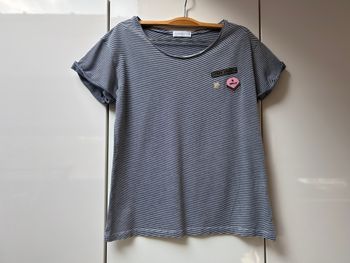 Tee-shirt ligné bleu Cache Cache - Taille 1