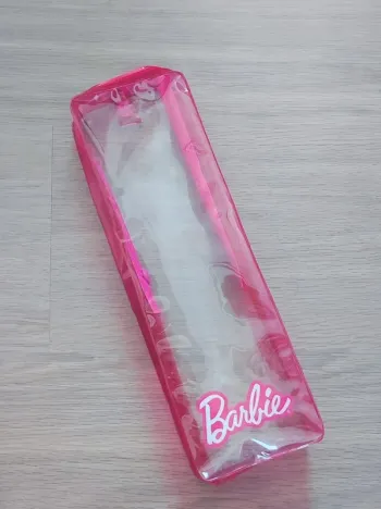 Grande trousse plastique rectangulaire rose Barbie / Mattel - 32x10x5cm