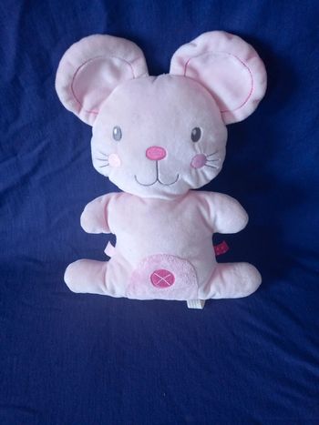 Doudou Souris rose 2 tons Nicotoy