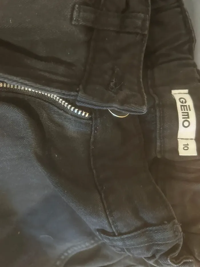 Pantalon cargo noir gemo 10 ans réglable - photo numéro 3