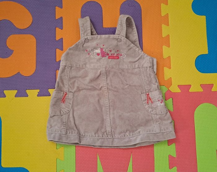 Robe velours gris chat, sucre d'orge, taille 6 mois (67 cm)