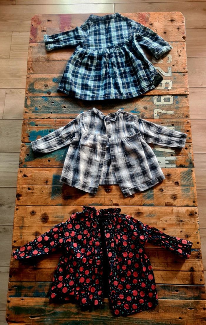 Lot de 3 blouses tuniques pour bebe fille - photo numéro 2
