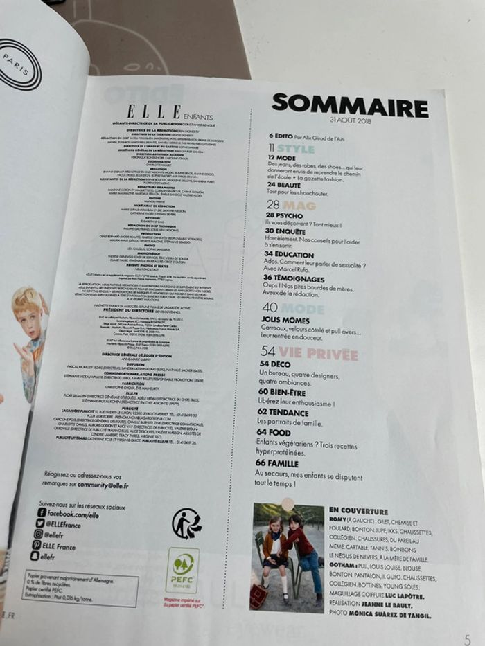 ELLE magazine - supplément enfants - août 2018 - photo numéro 2