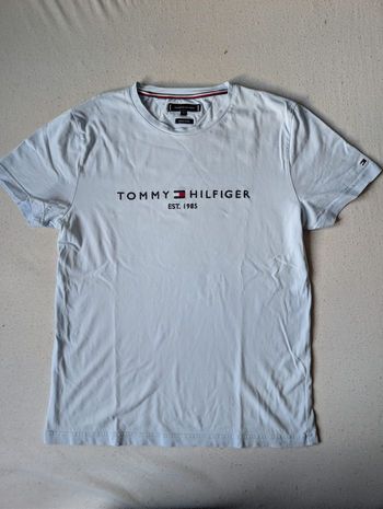T-shirt Tommy Hilfiger Bleu Ciel - Coton Bio - Taille L