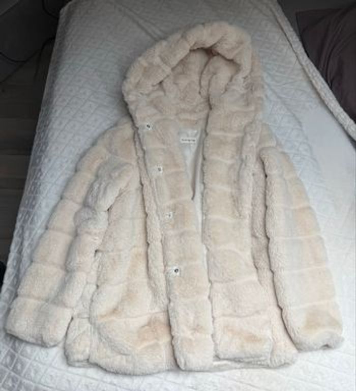 Veste fausse fourrure beige crème - photo numéro 3