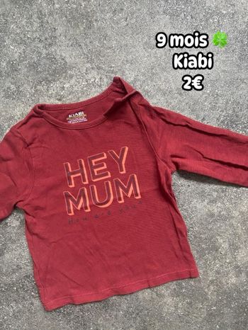 T-shirt 🍀 9 mois 🍀 Kiabi