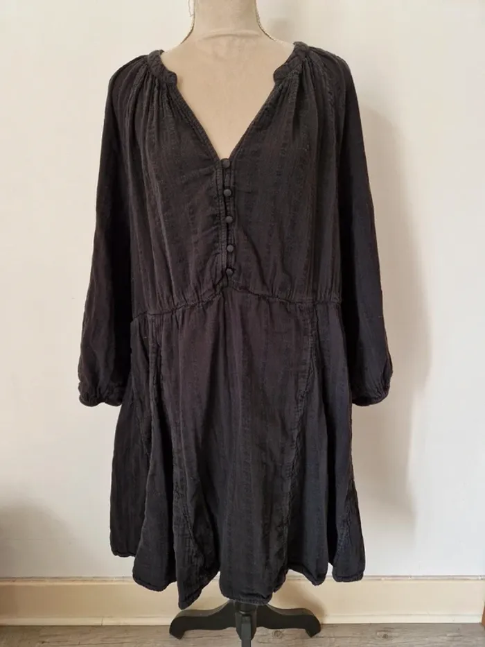 Robe manche longue coton noir kiabi taille 54