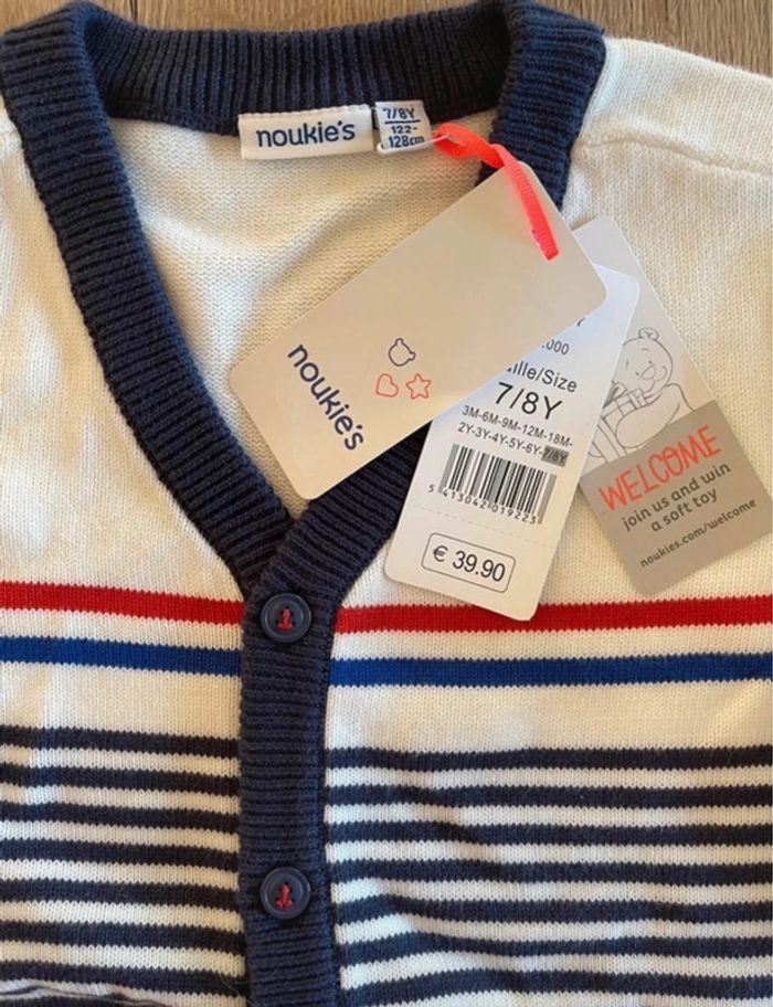 Cardigan en tricot de coton Noukie's taille 7 - 8 ans neuf avec étiquettes - photo numéro 2