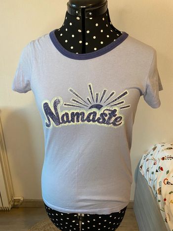 T-shirt bleu Namasté Bizzbee taille S - 36