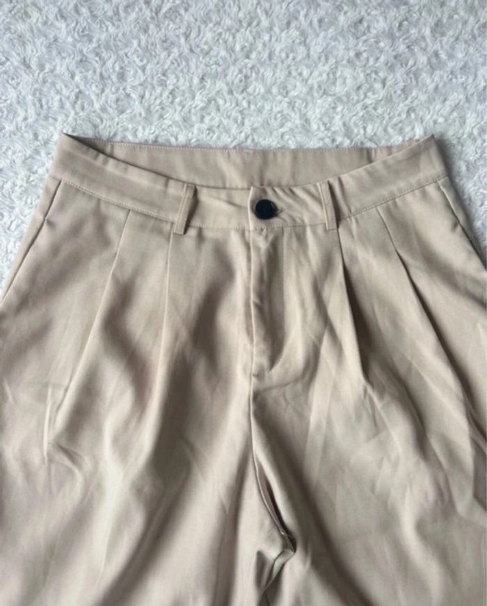 Pantalon taille haute fluide beige taille 42 - photo numéro 2