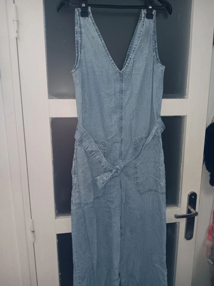 Combinaison en jean XS délavé style rétro femme
