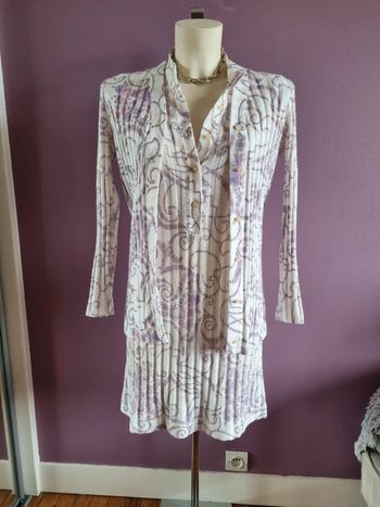 Magnifique ensemble robe et cardigan en maille vintage