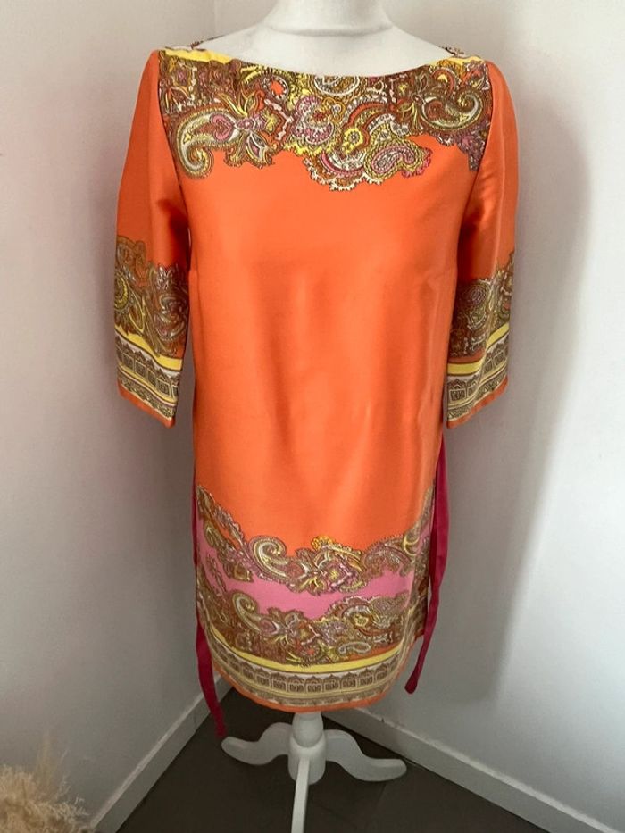 Robe orange à motifs H&M S - photo numéro 2
