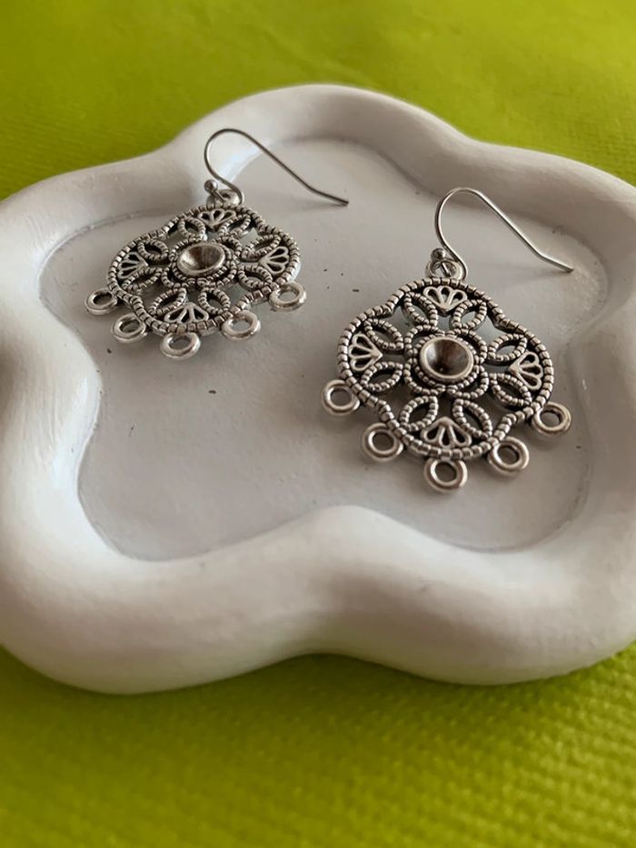 Boucles d’oreilles bohémiennes argentées en alliage de zinc - photo numéro 6