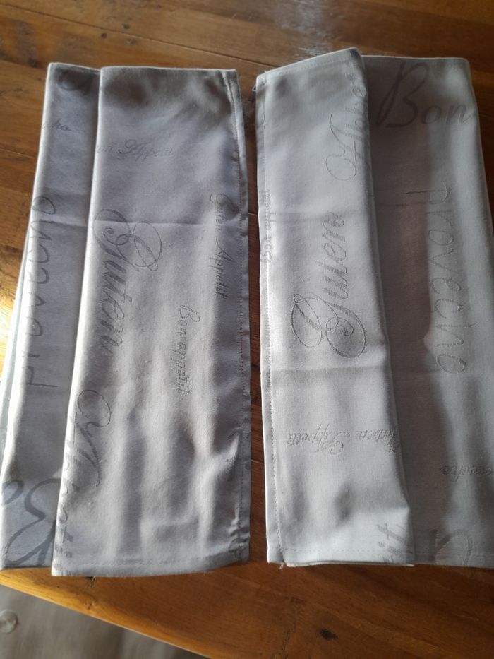 Lot de 2 chemins de table gris jacquard - photo numéro 7