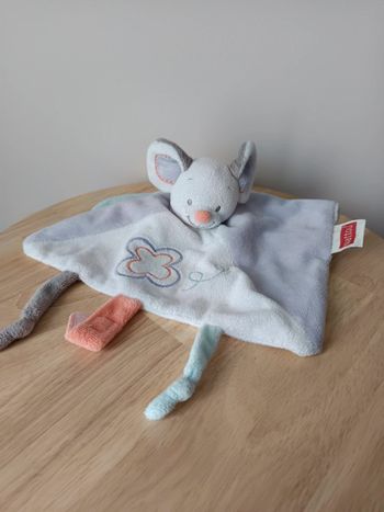 Doudou souris blanc et violet nattou