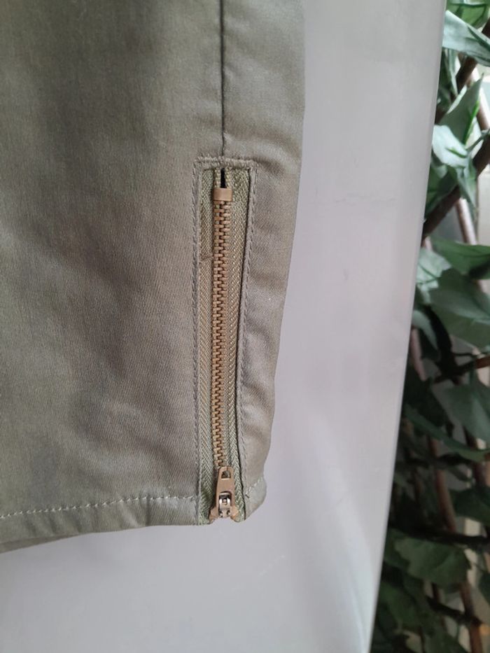 Pantalon couleur kaki, coton ciré, taille 50, Marque Blanche Porte - photo numéro 4