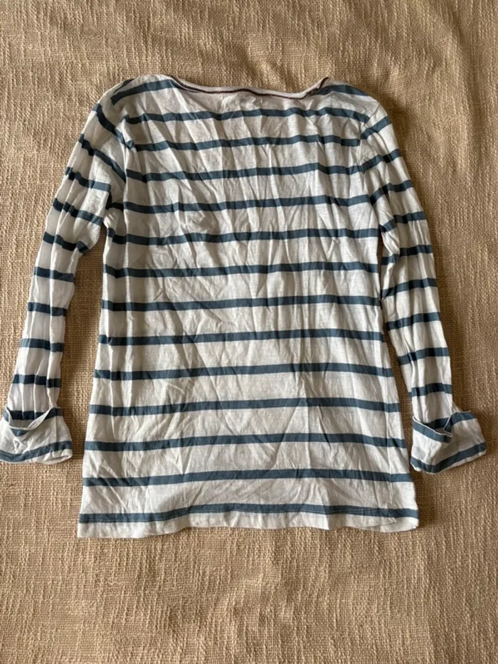 T-shirt manche rayé longue ddp taille m - photo numéro 4