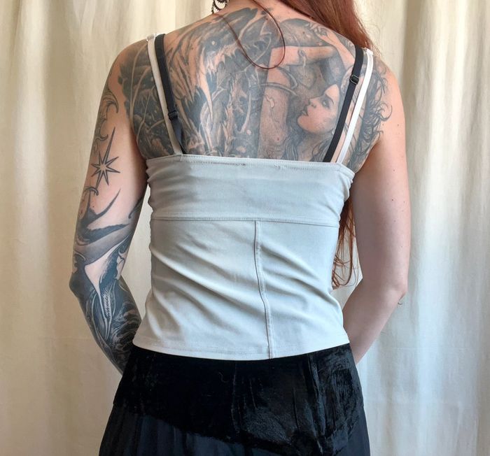 Débardeur court pailleté beige vintage made in France 🇫🇷 Coquette y2k - Taille S/M - photo numéro 2