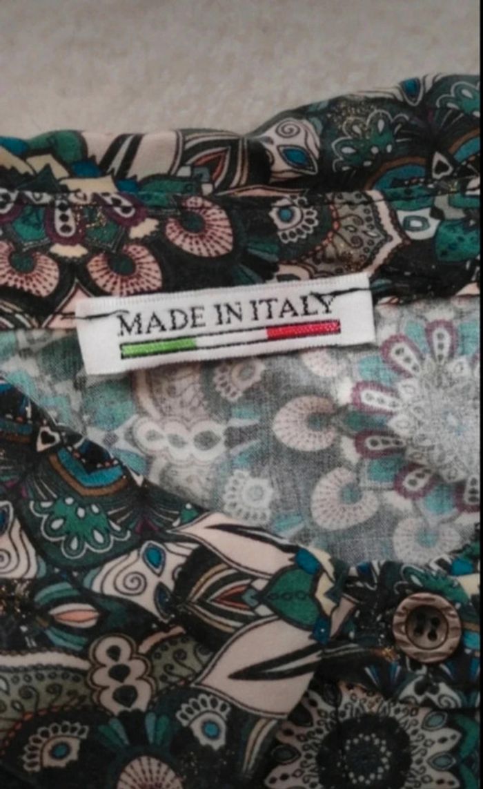 Chemisier blouse Made in Italy M mandala légère idéal printemps été - photo numéro 3