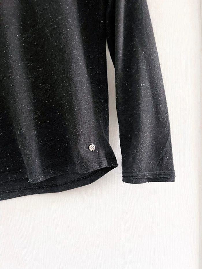 Haut manches longues noir avec détails argenté - photo numéro 9