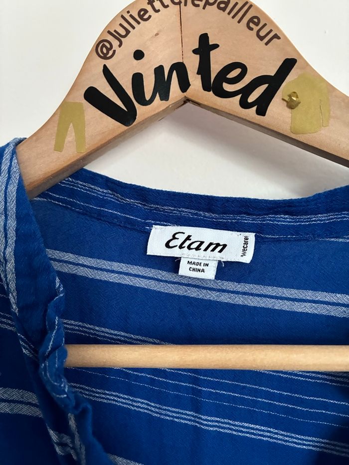 Chemise de nuit bleue à rayures Etam Taille S - photo numéro 3