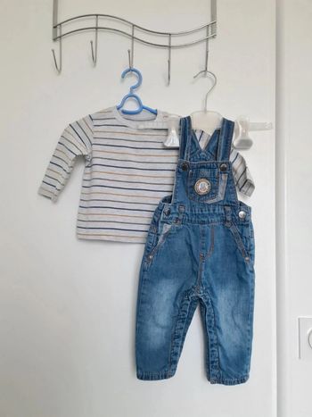 Ensemble salopette t-shirt creeks 6 mois