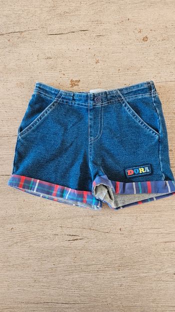 Short bleu style jean s stretch, Dora de Nickelodéon, 3/4 ans, neuf