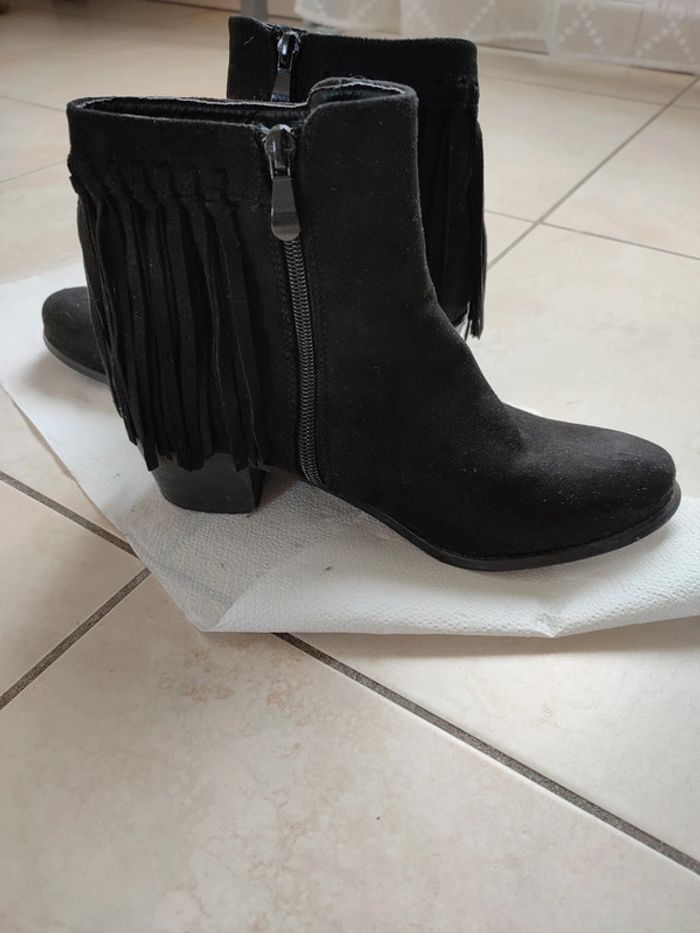 Bottines daim à franges - photo numéro 4