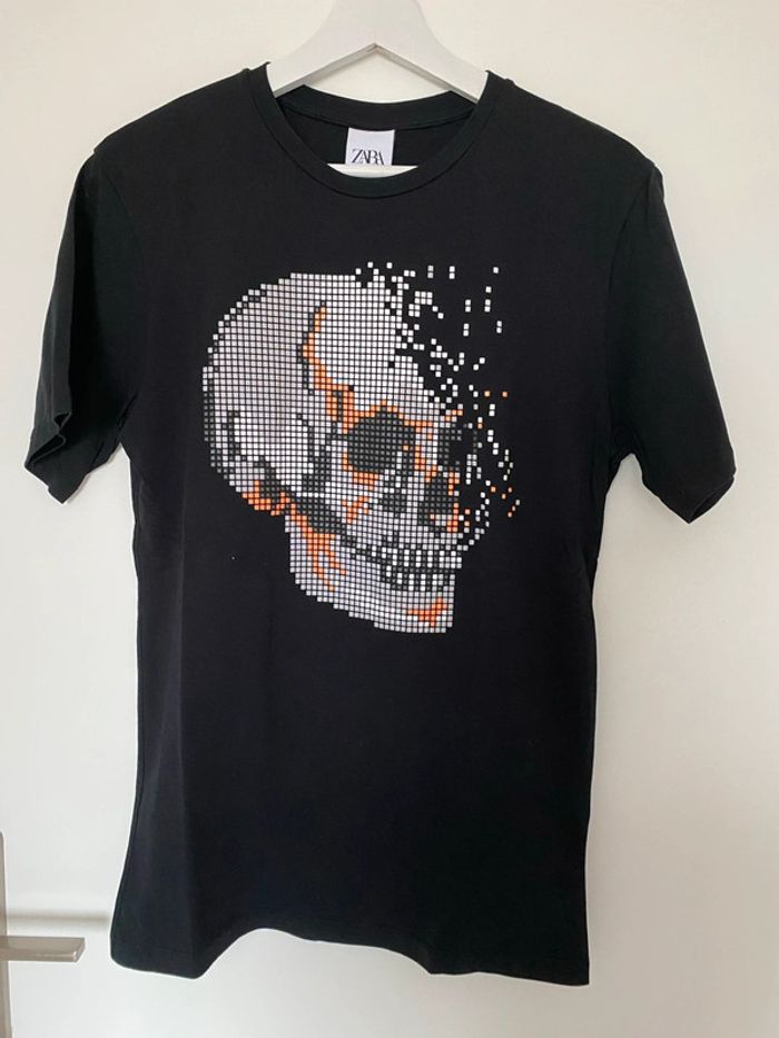 T shirt zara homme tête de mort