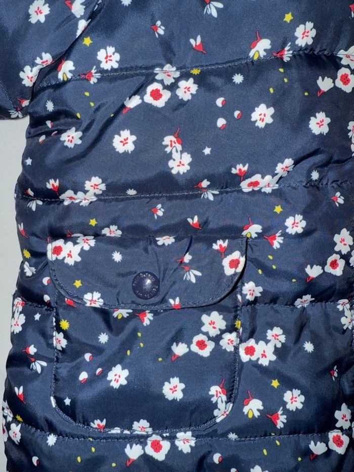 Doudoune Petit Bateau – 12 mois – motif fleuri bleu marine - photo numéro 7